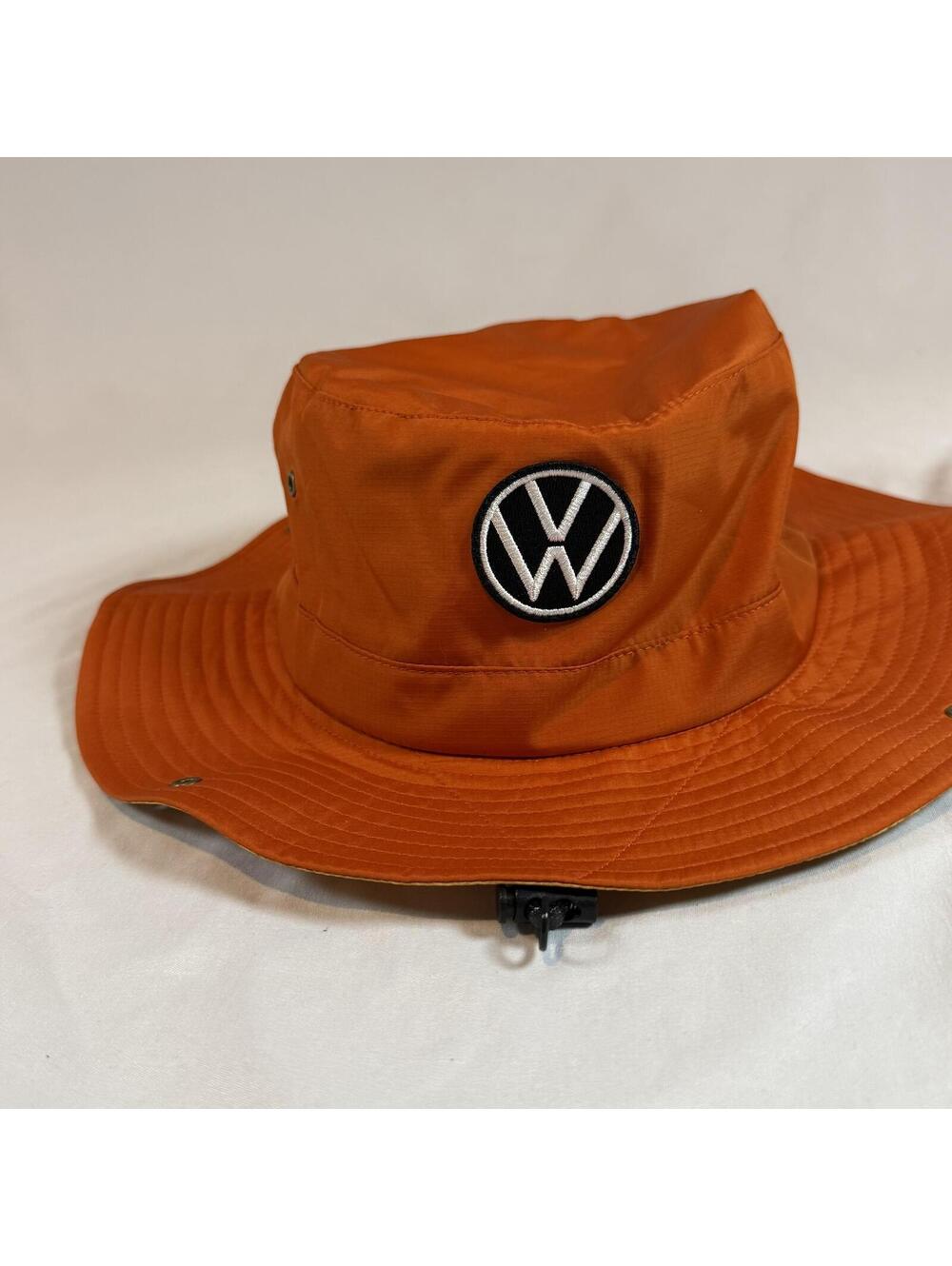 Volkswagen ID Buzz Bucket Hat Orange VW Logo Sunscope Adjustable Boonie Cap